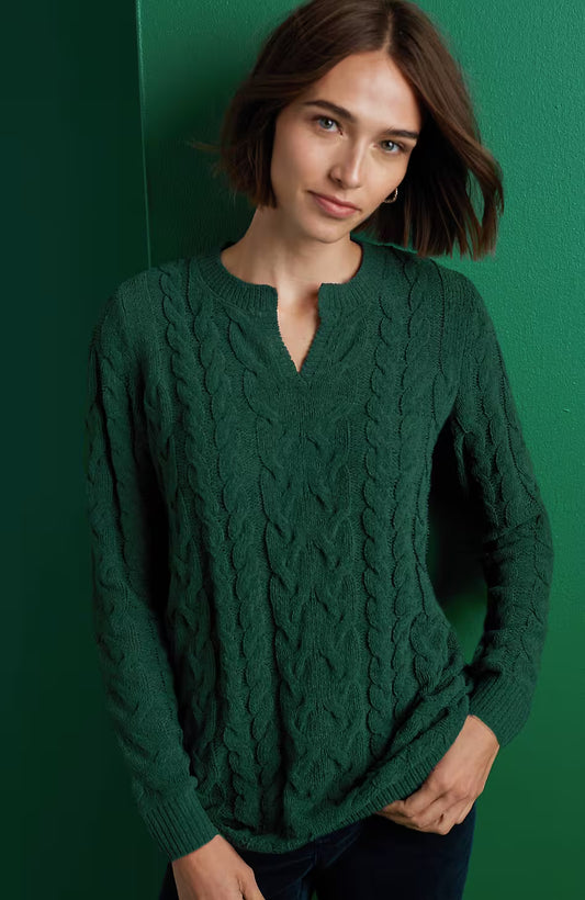 Split-Neck Chenille Tunic
