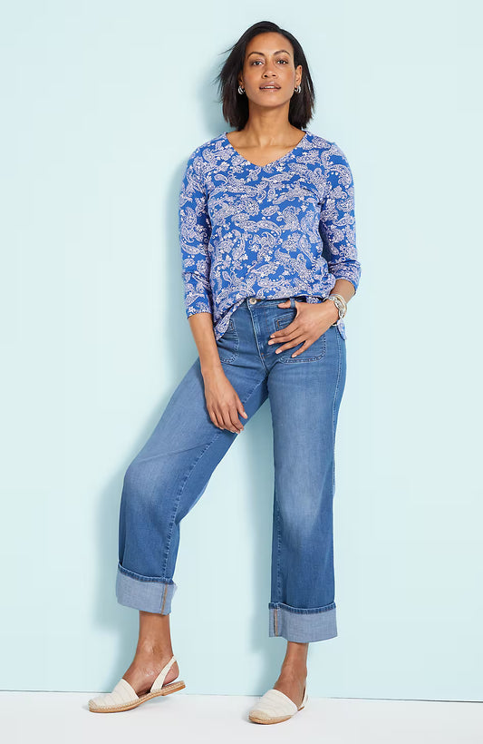 Wide-Leg Cuffed Crops