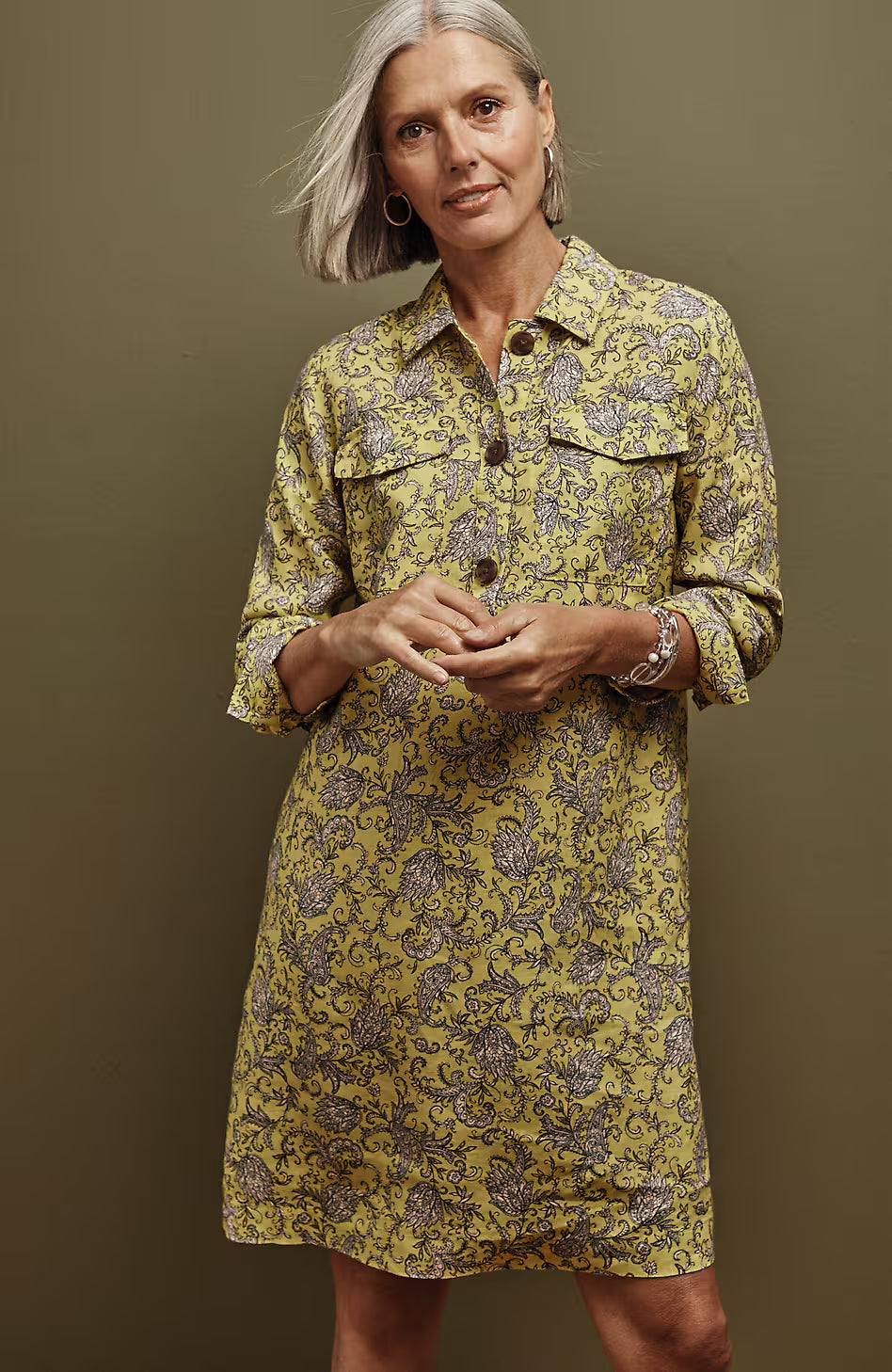 Linen Popover Shirtdress