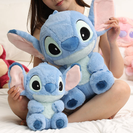 Disney Poupée Assise de la Série Basique Stitch, Cadeau d'Anniversaire Mignon et Doux en Peluche Disponible dans Diverses Tailles