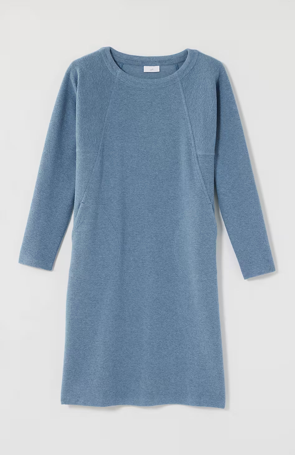 Pure Jill Diagonal-Knit Seamed Dress