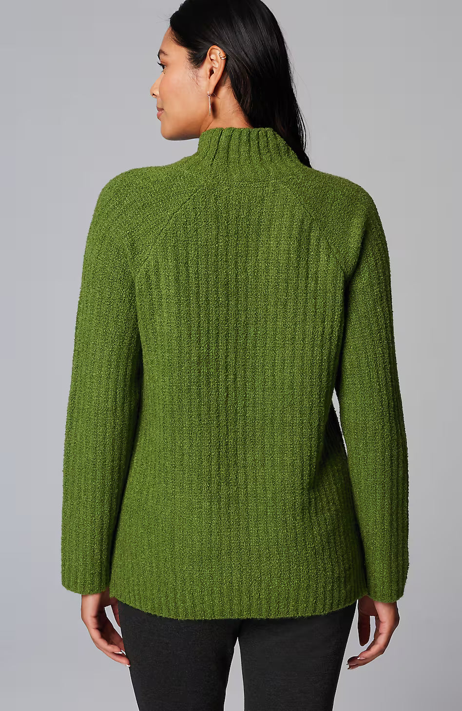Mixed-Textures High-Neck Sweater