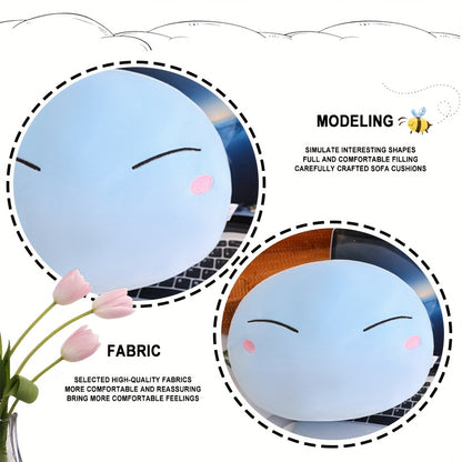 Adorable Oreiller en Peluche Expression Bleue - Jouet de Style Cartoon Mignon avec Des Joues Roses, Idéal pour la Décoration de la Maison & du Bureau, Cadeau Parfait pour Pâques, Noël, Halloween, Anniversaires et Nouvel An, Oreillers Mignons