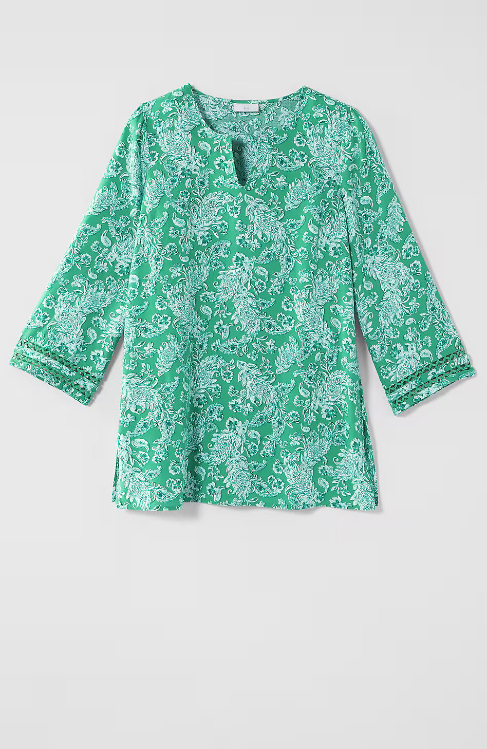 Linen-Blend Trimmed Tunic