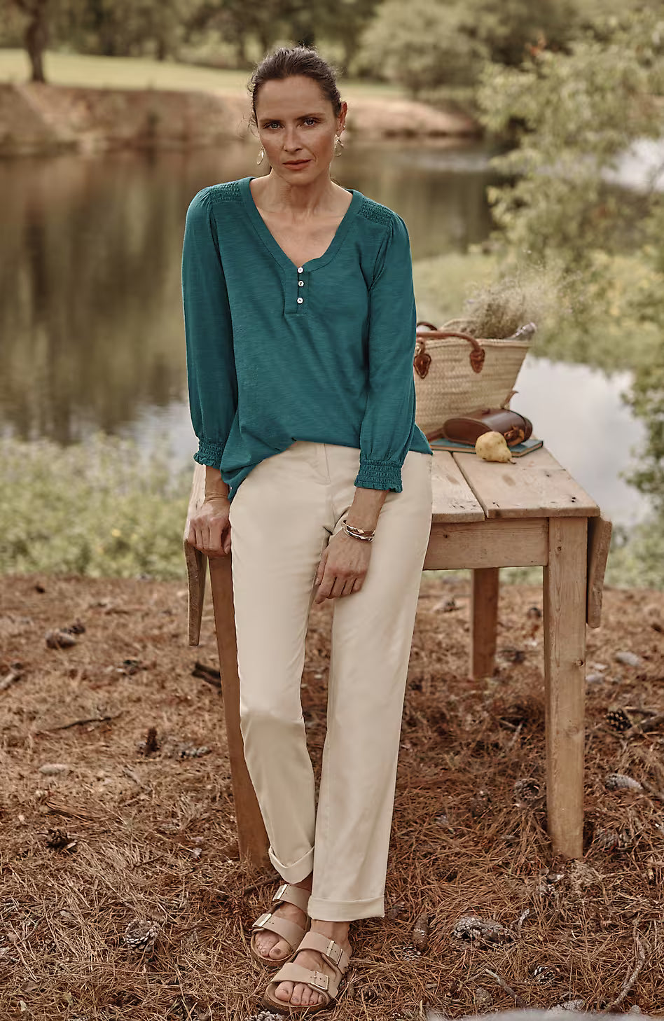 Relaxed Straight-Leg Chino Pants