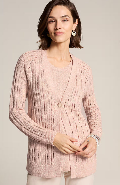 Marled Single-Button Cardi