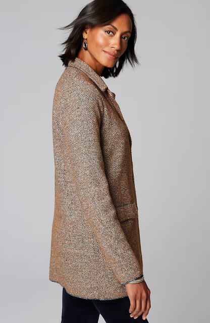 Tweed-Textured Sweater-Jacket