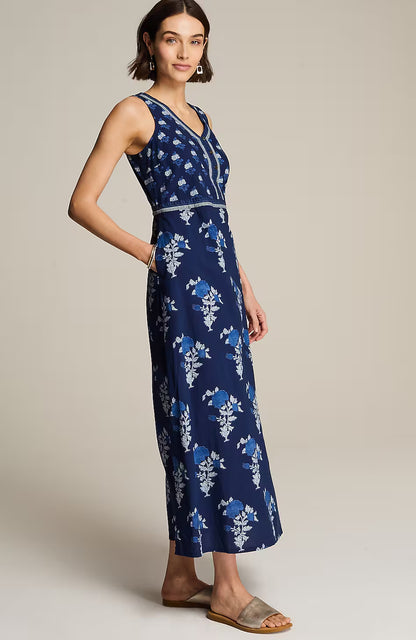 Pure Jill Mixed-Print Maxi Dress
