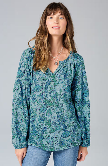 Printed Smocked Top