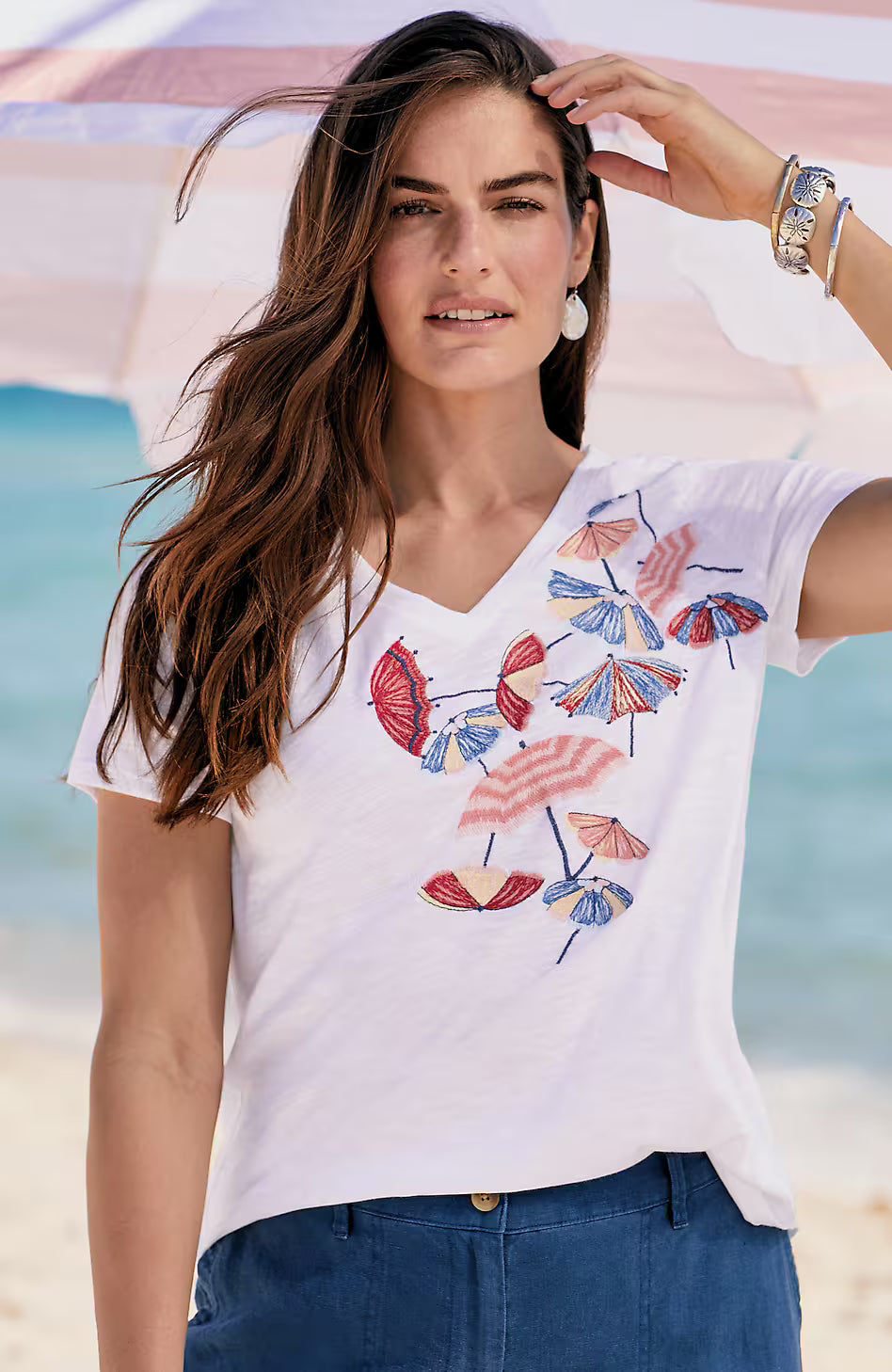 Umbrella-Embroidered Tee