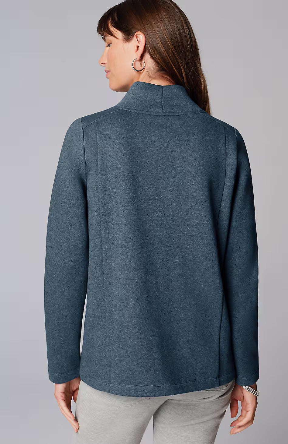 Seamed Mock-Neck Top