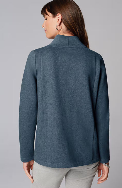 Seamed Mock-Neck Top