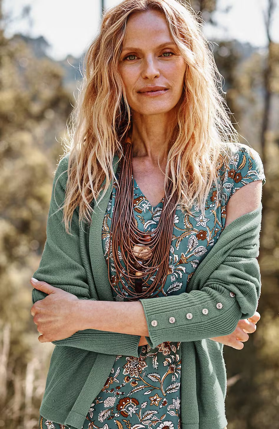 Pure Jill Ribbed Button-Cuffed Cardi