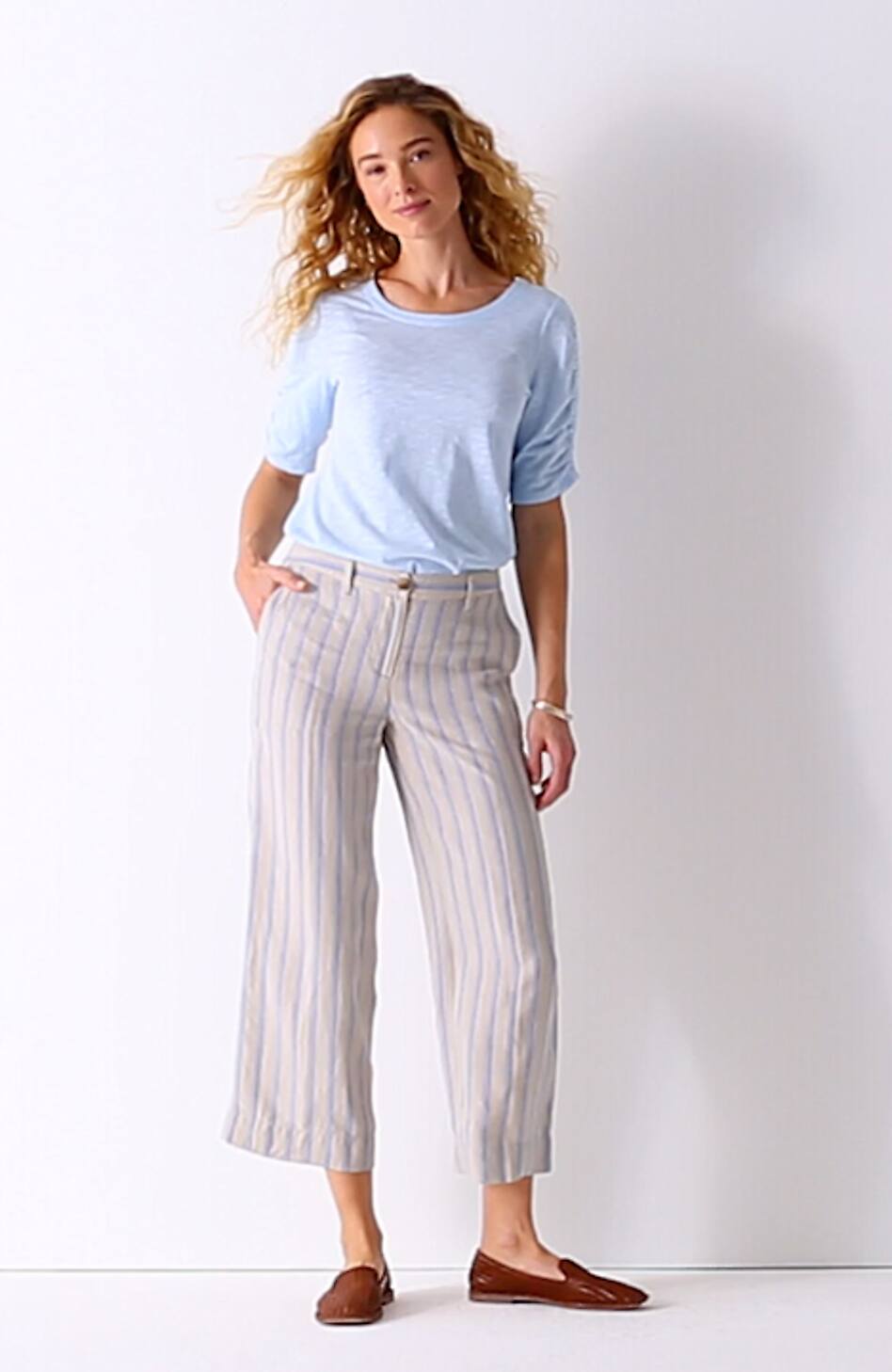 Ruched-Sleeve Top