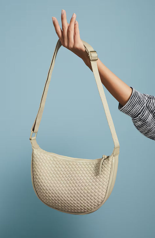 Woven Crescent Sling Bag