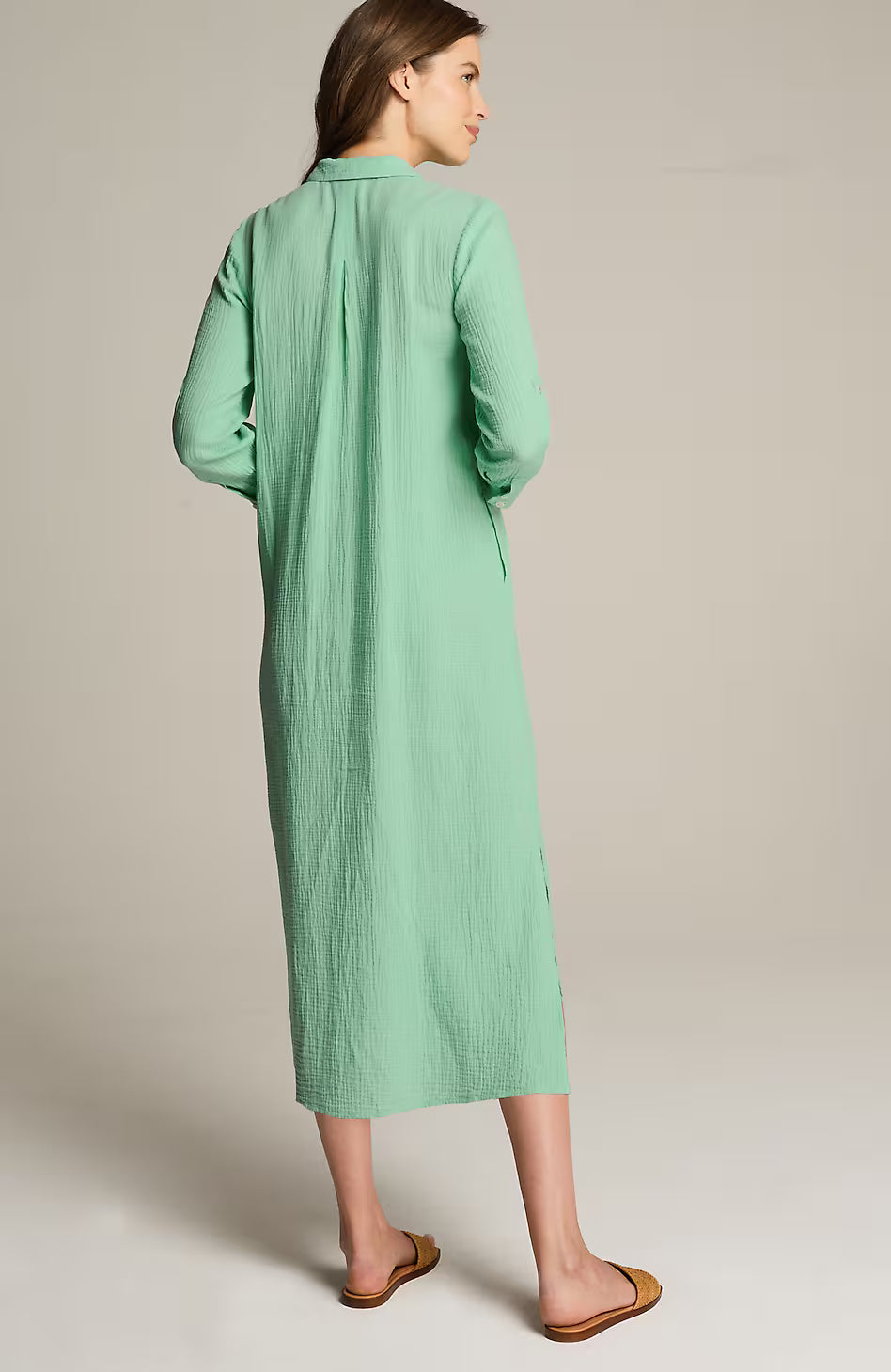 Cotton-Gauze Midi Shirtdress