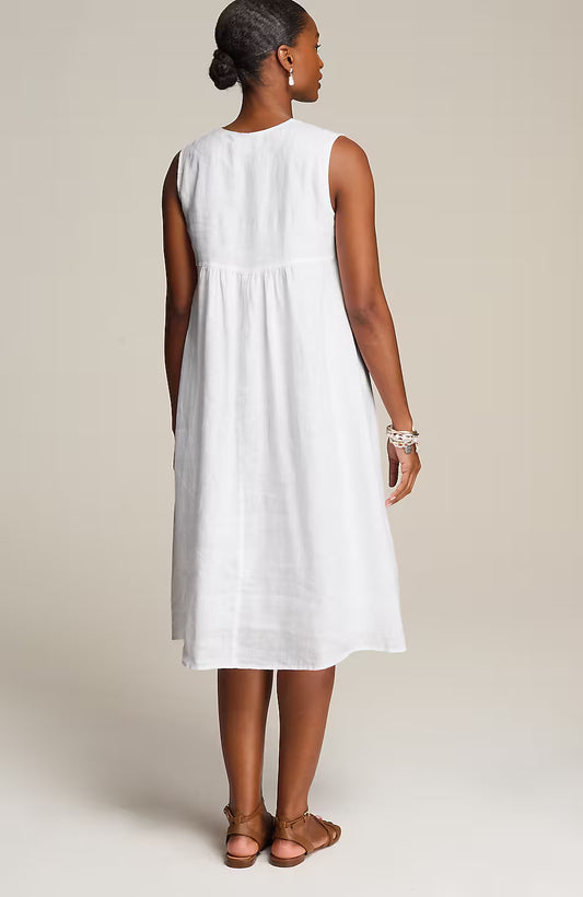 Pure Jill Linen Pintucked Dress
