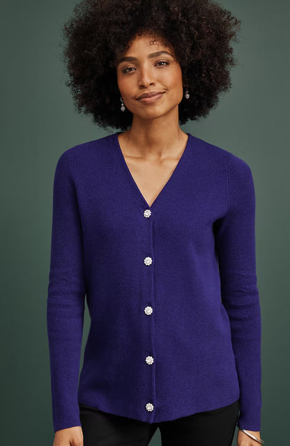 Bejeweled Textured Cardi