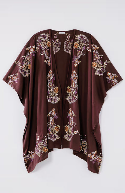 Embroidered Paisley Ruana