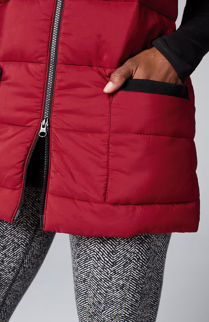 Fit Rib-Trimmed Hooded Puffer Vest