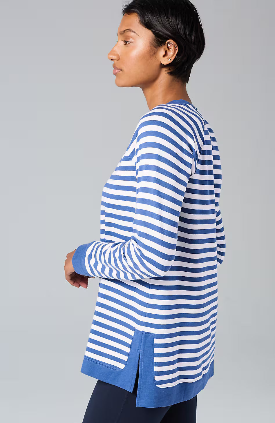 Fit French Terry Stepped-Hem Tunic