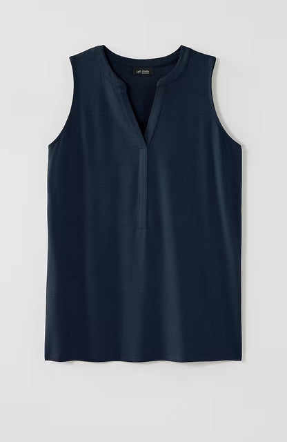 Wearever Slub-Knit Split-Neck Tank