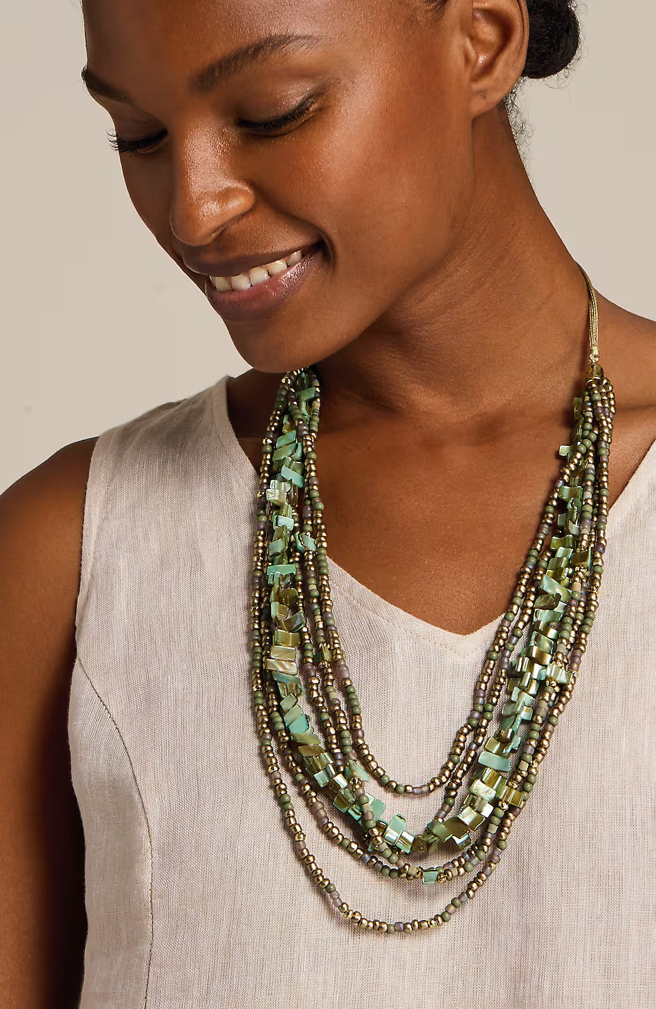 Multilayered Beaded Necklace