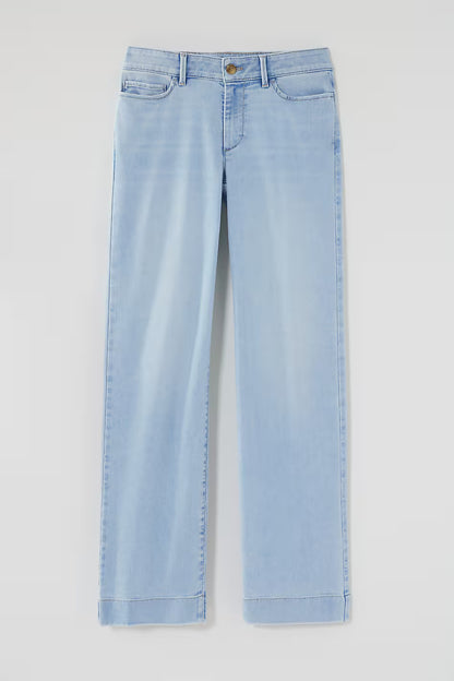 Lightweight Indigo Wide-Leg Jeans