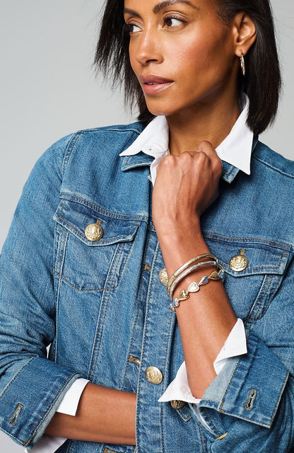 Button-Front Denim Jacket