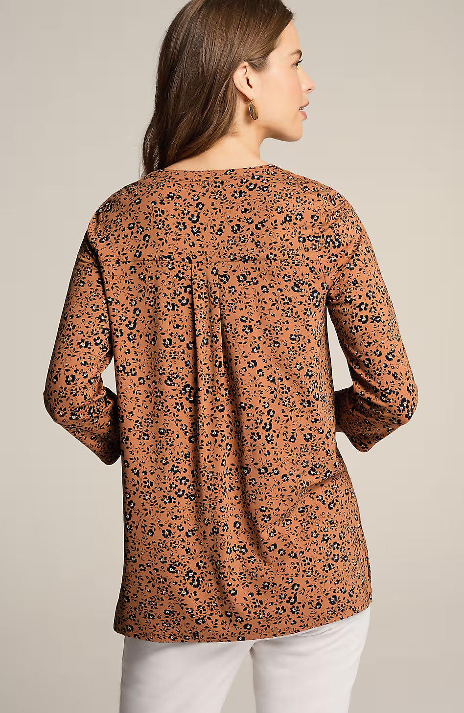 Wearever 3/4-Sleeve Split-Neck Tunic