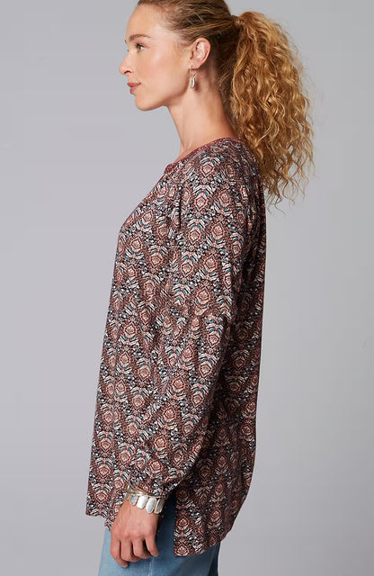 Pure Jill Printed & Embroidered Knit Tunic