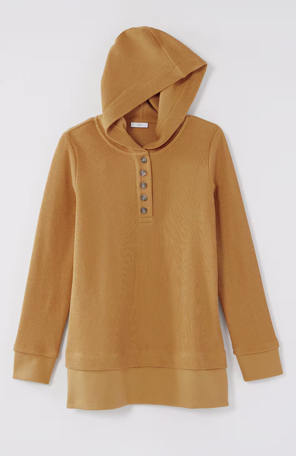 Textured-Knit Hoodie Tunic