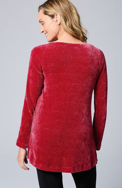 Wearever Boat-Neck Chenille Tunic