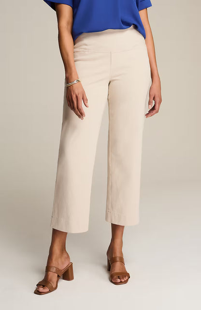 Wearever Smooth-Fit Cropped Wide-Leg Knit Jeans