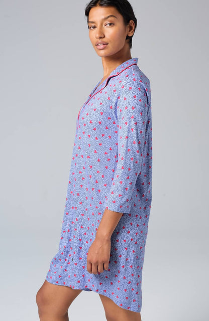 Sleep Ultrasoft Piped Button-Front Shirt