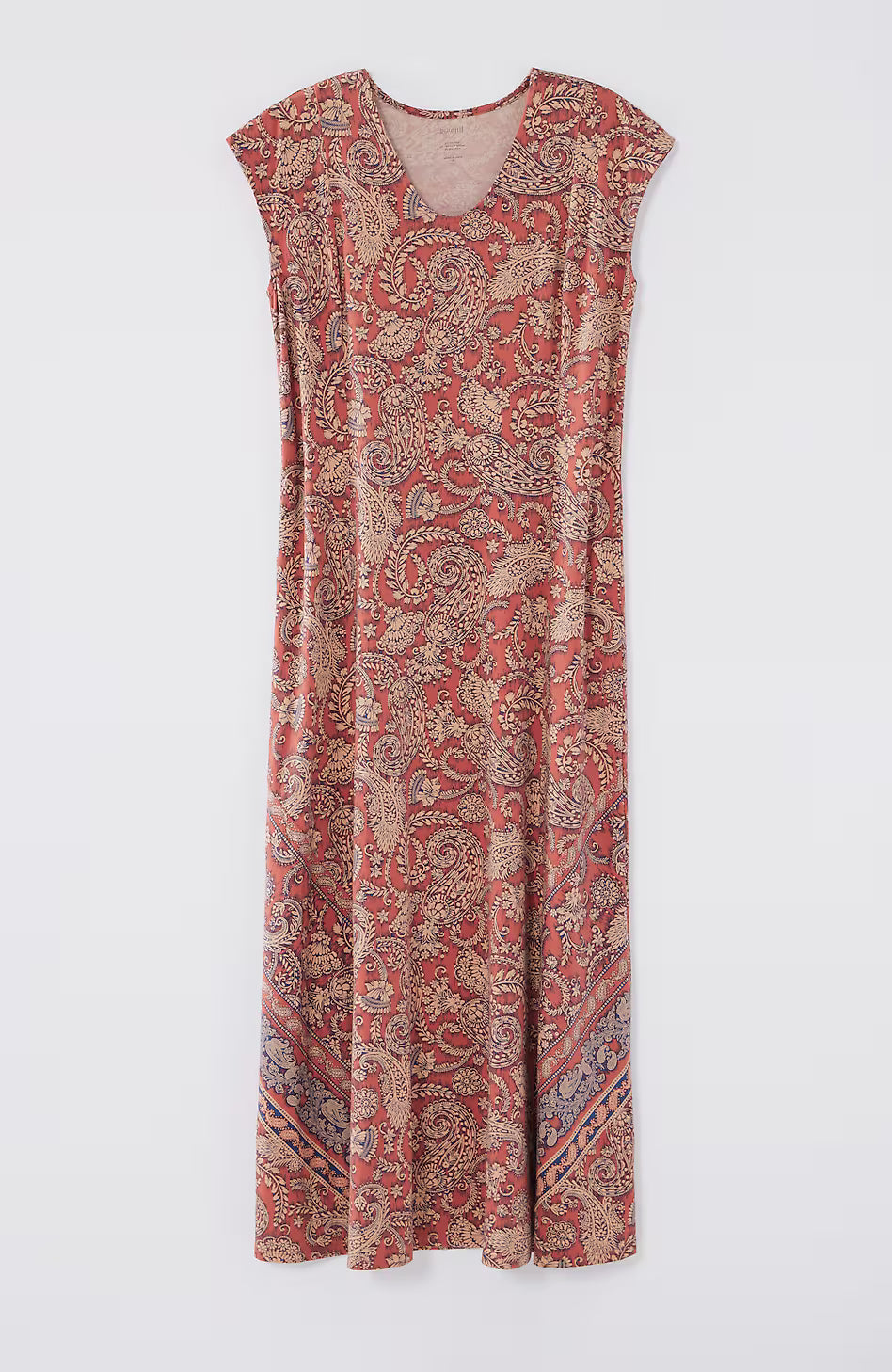 Pure Jill Placed-Border Maxi Dress