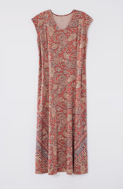 Pure Jill Placed-Border Maxi Dress