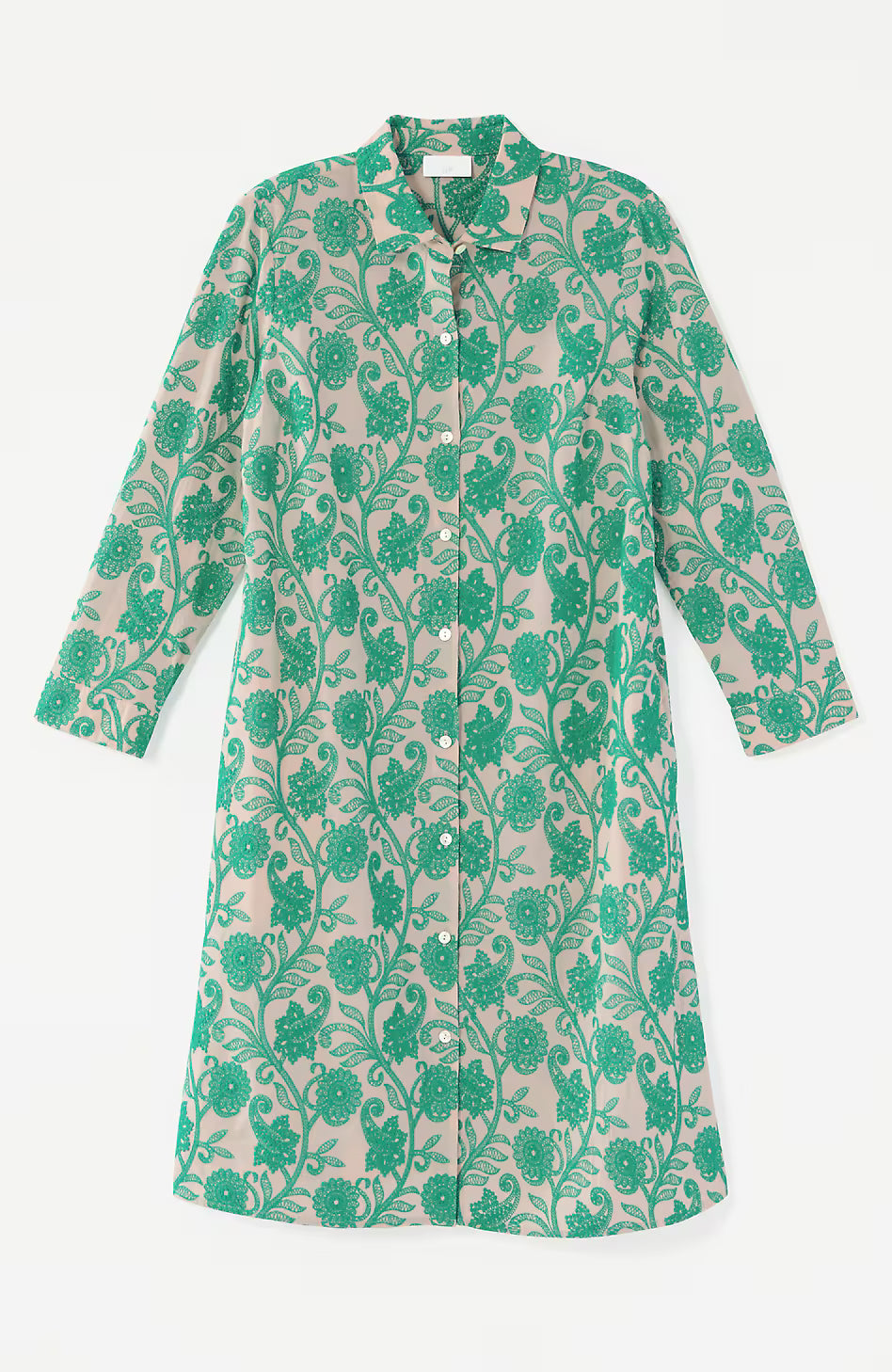 Embroidered A-Line Shirtdress