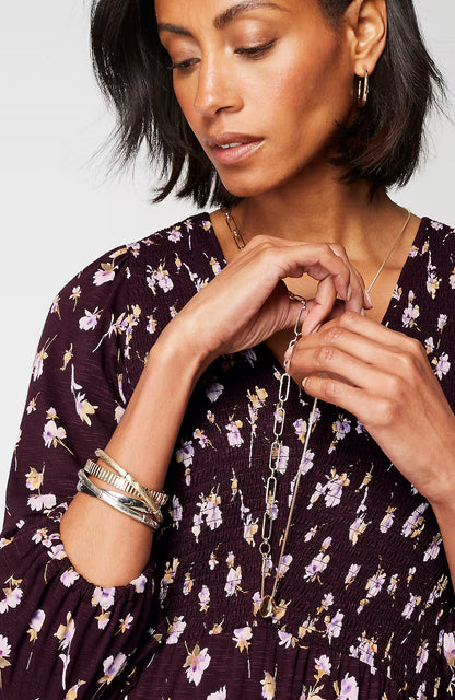 Tiered Flounced-Hem Midi Dress