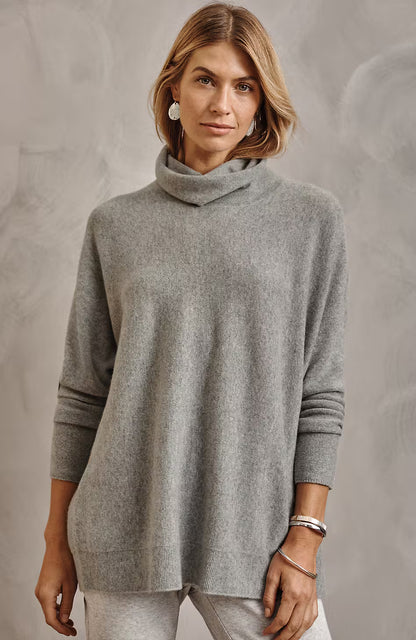 Pure Jill Scrunch-Neck Recycled-Cashmere Sweater