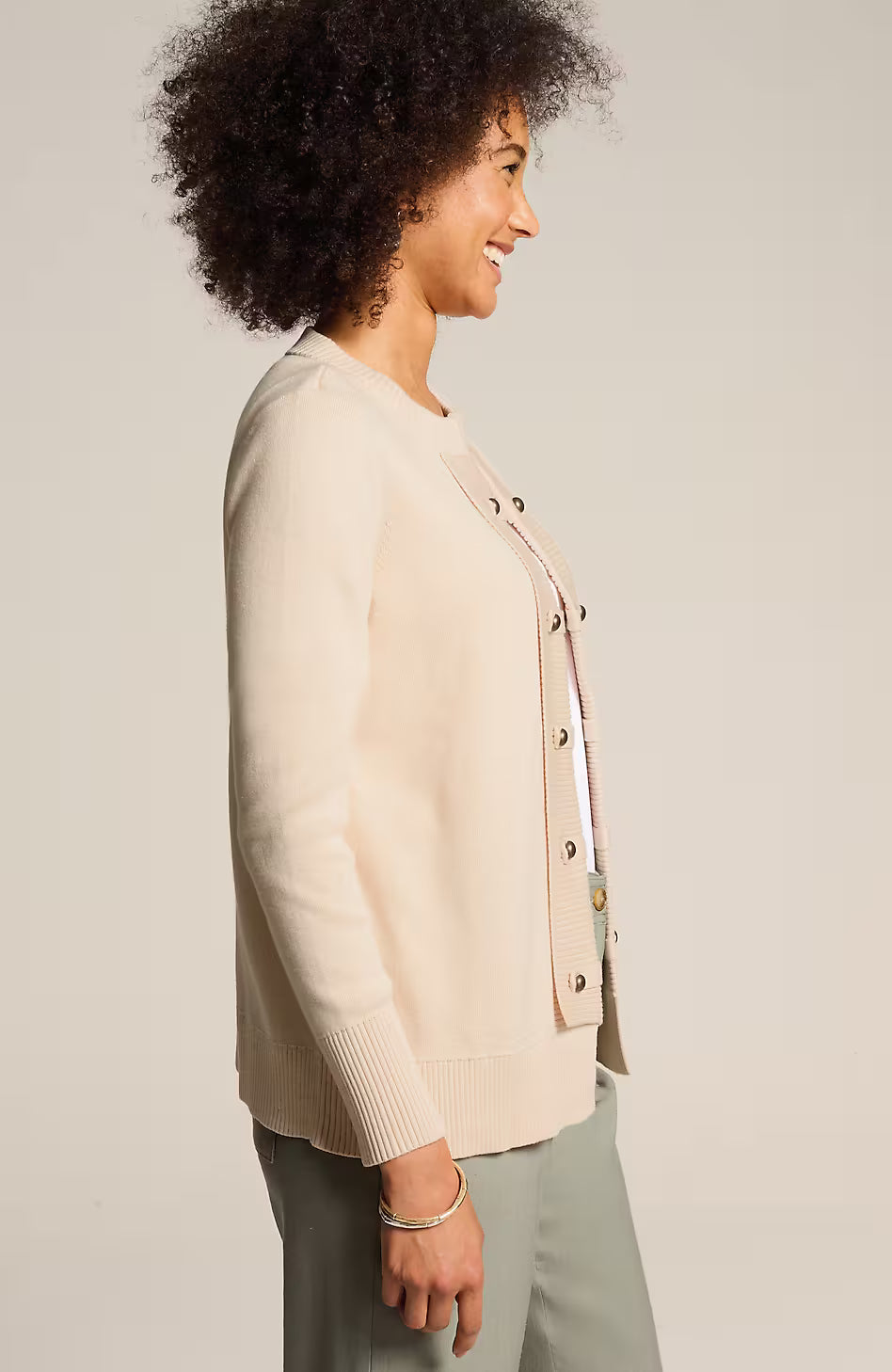 Button-Detailed Sweater-Jacket
