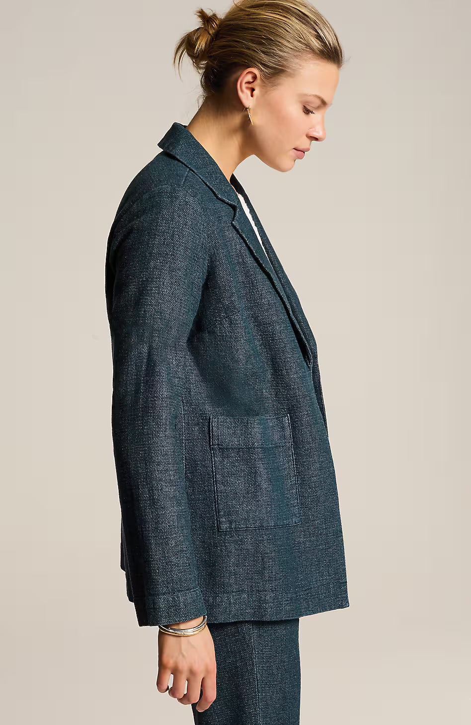 Pure Jill Indigo Open-Front Jacket
