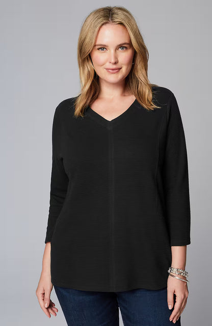 Wearever Double V-Neck Ottoman Top