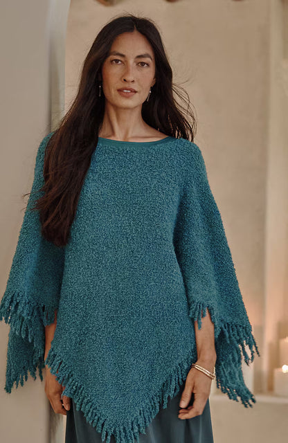 Italian Bouclé Asymmetric Poncho