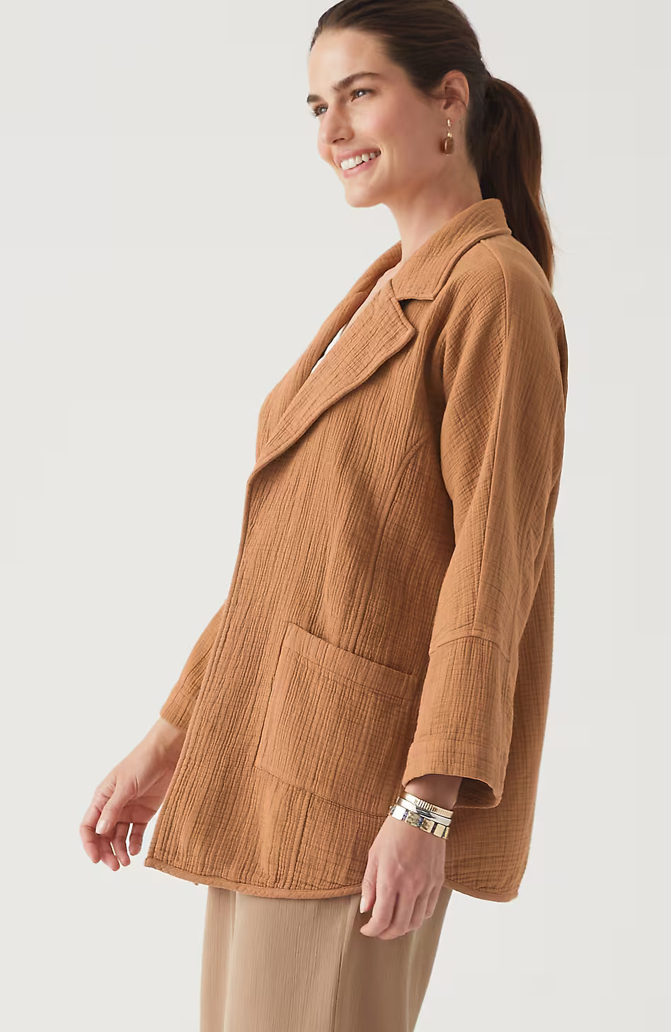Pure Jill Relaxed Gauze Blazer