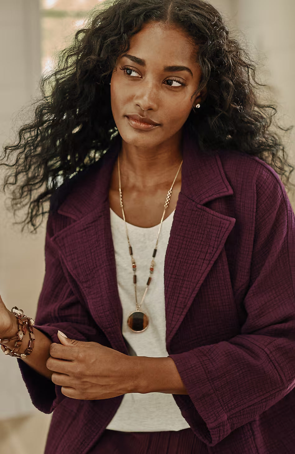 Pure Jill Relaxed Gauze Blazer
