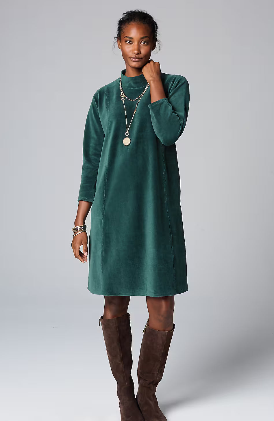 Pure Jill Corded-Velour Dress
