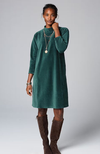 Pure Jill Corded-Velour Dress