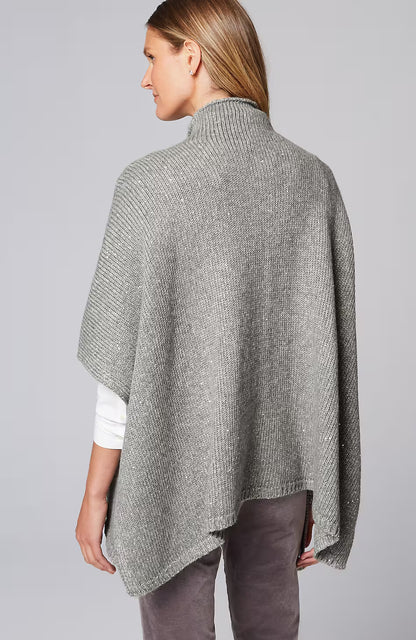 Sequin Sweater-Knit Poncho