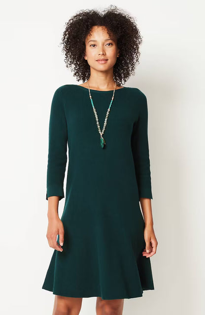 Flounced-Hem Sweater Dress